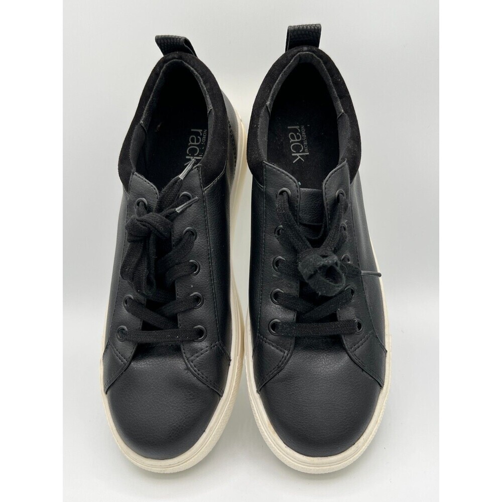 Nordstrom Rack Mens Mraaron Black Lace Up Round Toe Casual Sneakers Shoes Sz 8.5